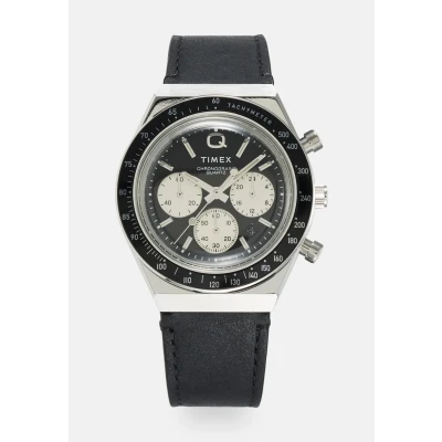 Afbeelding van Timex Q Chronograph Chronograaf Black, Heren, Maat: One Size, Black