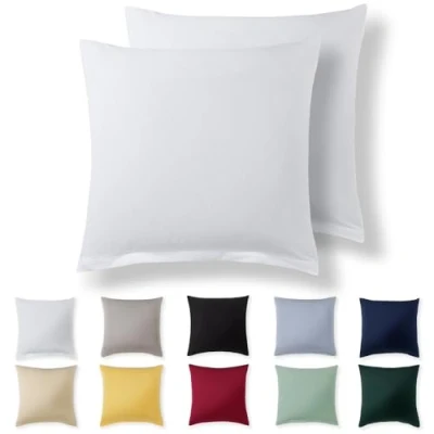 Afbeelding van Alreya kussensloop 65 x cm (set van 2) wit 100% jersey katoen voor kussen cm, hoofdkussenslopen, superzachte kussenslopen met ritssluiting