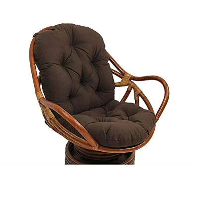 Afbeelding van MOTT Ontspannend stoelkussen, rotan zitkussen met hoog rugkussen, waterdichte kussens voor schommelstoel buiten, zitkussens terras, tuin, balkon, bruin