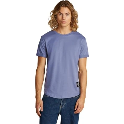 Afbeelding van Calvin Klein Jeans Badge TURN UP Sleeve Tshirt basic, Heren, Maat: XXL, Grisaille