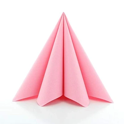 Afbeelding van Sovie Linclass Airlaid servetten roze 50 stuks hoogwaardige wegwerpservetten 40 x cm scheurvast, absorberend en vormvast ideaal voor bruiloft feesten