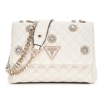 Afbeelding van GUESS Schoudertas Avondtas Everlee Mini Convertible Xbody Flap Bag Cream White Crème