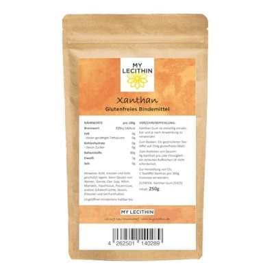 Afbeelding van MY LECITHIN Xanthaangom, 250 g, glutenvrij bindmiddel, verdikkingsmiddel E415, veganistisch, voor bakken en sauzen