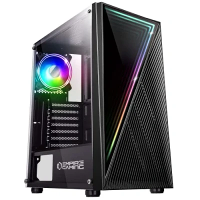 Afbeelding van EMPIRE GAMING PC behuizing voor gamers Crystal ARGB Medium Tower ATX, Micro ATX en ITX 3D voorkant spiegeleffect ventilatoren 1 x 120 mm 3 pinnen 5 volt led RGB adresseerbaar