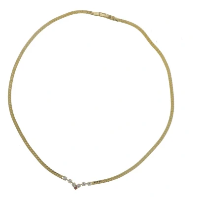 Afbeelding van Behave Ketting dames minimalistisch goud kleur steentjes 44 cm