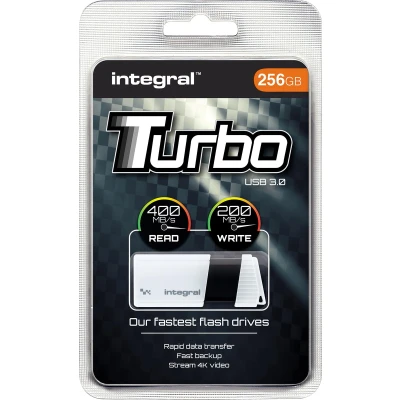Afbeelding van USB Stick 3.0 256 GB Wit/Zwart Integral