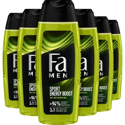 Afbeelding van 6x Fa Sport Energy Boost Douchegel 250ml kopen? Nu in de aanbieding bij