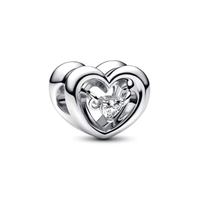 Afbeelding van Pandora 792493C01 Stralend hart en zwevende steen Bedel Bedels horloge Zilverkleur