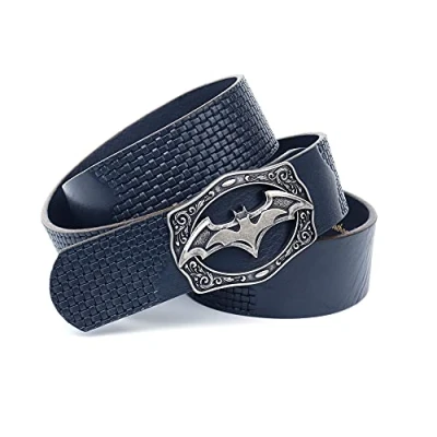 Afbeelding van Anthoni Crown Unisex leren riem riem, donkerblauw, 85