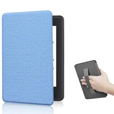 Afbeelding van hoes voor 7 inch Kindle Paperwhite 12e generatie 2024 en Colorsoft Signature Edition hoes, Auto Sleep Wake, handriemfunctie (hemelsblauw)