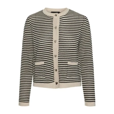 Afbeelding van Pieces Vest Pcnisa Knit Cardigan Pa Bc 17153284 Cloud Dancer/black Dames Maat M