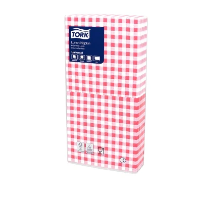 Afbeelding van Tork Lunchservet 32x33cm 1 laags 1/4 vouw Bistrorood 509359