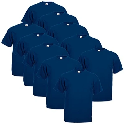 Afbeelding van Fruit of the Loom T shirt, voor heren (per 10 stuks verpakt), navyblauw, XXL