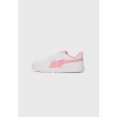 Afbeelding van Puma Courtflex V3 Dotty Unisex Trail hardloopschoenen voor kinderen, Maat: 28, White/pinkscape/silver/coloured mist Schoenen