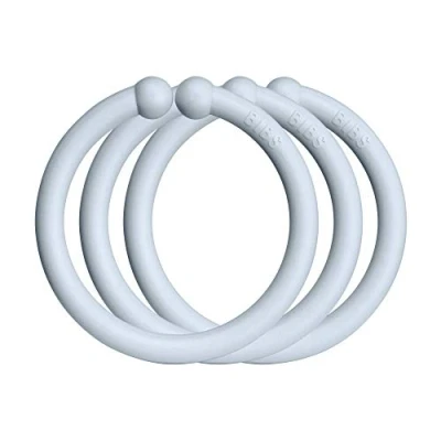 Afbeelding van BIBS Loops verpakking van 12 stuks, BPA vrij, Voedselveilig, Polypropyleen, Eén maat, Baby Blue