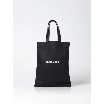 Afbeelding van Canvas Tote Bag with Leather Handles Black