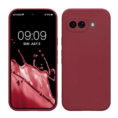 Afbeelding van kwmobile telefoonhoesje geschikt voor Google Pixel 9a Hoesje smartphone Precisie camera uitsnede In bordeaux violet