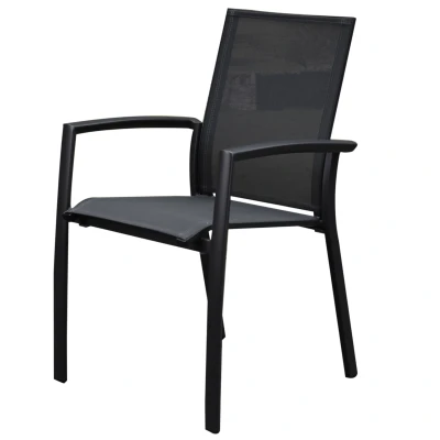 Afbeelding van Malaga dining tuinstoel stapelbaar antraciet aluminium textileen