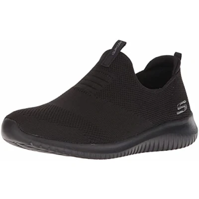 Afbeelding van Skechers Ultra Flex First Take Slip On Sneakers voor dames, Zwarte gebreide mesh trim, 37 EU