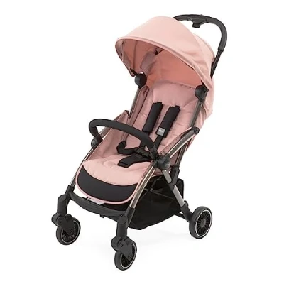 Afbeelding van Chicco Cheerio compacte babyhondenbuggy van 0 tot 15 kg, ultralicht, opvouwbaar en verstelbaar met slaappositie, automatische sluiting, parasol regenhoes, Blossom, zwart