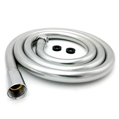 Afbeelding van Xcel Home™ WRAS goedgekeurde 2m gladde zilveren doucheslang Kwaliteit lekvrije parel PVC flexibele anti kink met solide connector