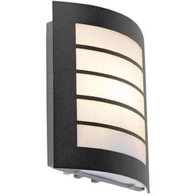 Afbeelding van QAZQA Buitenwandlamp zwart IP44 met licht donker sensor Miro