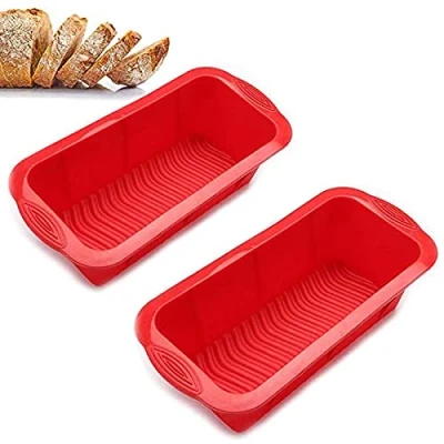 Afbeelding van ZEACCT 2 Stuks Rechthoekige Siliconen Cakevorm Broodbakvorm, Broodpan, Voor Toast Gemakkelijk Schoon Te Maken Ideaal Thuis Bakbrood