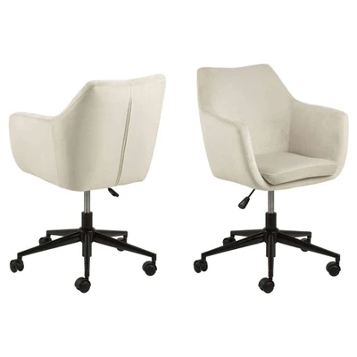 Afbeelding van Leen Bakker Bureaustoel Uppsala Zandkleur 1 Stuk Stoelen Beige Velvet