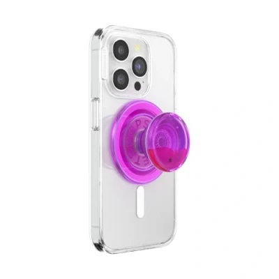 Afbeelding van PopSockets Ronde telefoongreep compatibel met MagSafe, inclusief adapterring, telefoonhouder, draadloos opladen Lavalamp Aviation