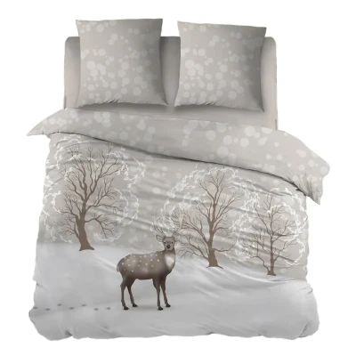 Afbeelding van Snoozing Dora Flanel Dekbedovertrek Tweepersoons 200x200/220 cm Zand