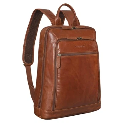 Afbeelding van STILORD &#039;Watson&#039; Laptop Rugzak 15,6 inch Lederen Dagrugzak Grote Vintage Business Kantoorzakken XL in Echt Leder, Kleur:maraska bruin