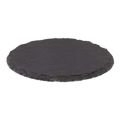 Afbeelding van Westmark Set van 4 onderzetters, natuurlijke leisteen, rond, met krasbescherming, ø 10 cm, Tapas + Friends, antraciet, 69202270