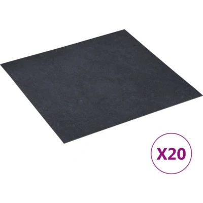 Afbeelding van TM Vloerplanken 20 st zelfklevend 1,86 m² PVC zwart marmerpatroon