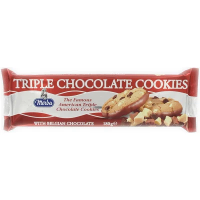 Afbeelding van Merba Triple Chocolate Koekjes 180 Gram