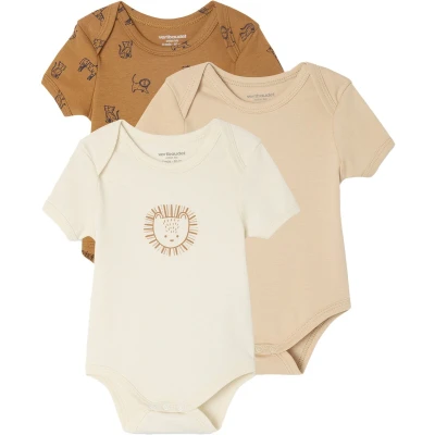 Afbeelding van Vertbaudet Set van 3 Safari rompers korte mouwen