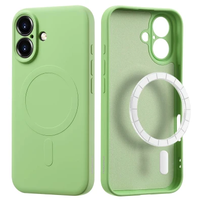 Afbeelding van Apple iPhone 16 MagSafe Hoesje Siliconen en TPU (zacht) imoshion Backcover/Softcase Groen Telefoonhoesje