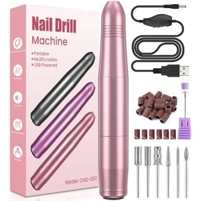 Afbeelding van elektrische nagelvijlen, nagelboor voor acrylnagels, professionele 20000 tpm, instelbare snelheid E vijl nagels, manicure, pedicureset beginners, meisjes,