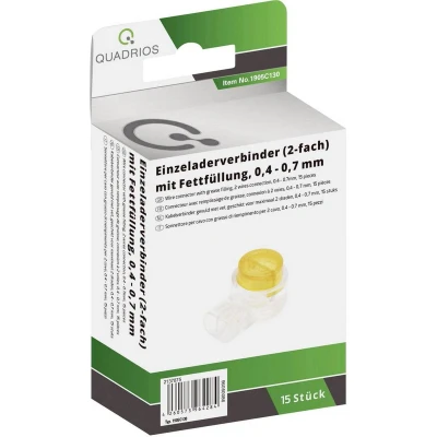 Afbeelding van Quadrios 1905C130 Draadconnector Flexibel: 0.13 1.8 mm² Massief: 0.33 Aantal polen: 2 15 stuk(s) Geel
