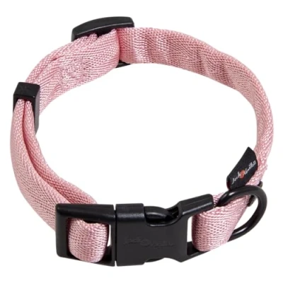 Afbeelding van JACK AND VANILLA, Hondenhalsband, model Comfort Tube nylon, kleur: roze, maat 12 mm x 16 24 cm