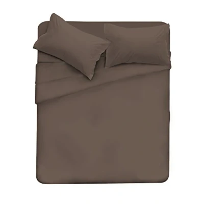 Afbeelding van Max Color Beddengoed set (plat 240x300, hoeslaken 170x200cm+2 kussenslopen 50x80cm), bruin, DOUBLE