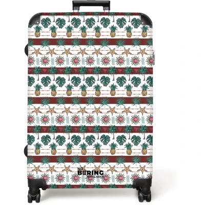 Afbeelding van NoBoringSuitcases.com® Koffer groot Reiskoffer lichtgewicht Zomer illustratie print Rolkoffer met 4 wielen Grote trolley XL 98 liter bagage