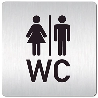 Afbeelding van Kinekt3d leidingssystemen XXL toilet bord deurplaat 125 x mm Informatiebord toiletten van 1,5 dik aluminium met veredeld oppervlak snelle verzending vanuit Keulen!