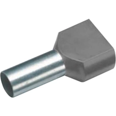 Afbeelding van Cimco 18 2416 Dubbele adereindhulzen 2.5 mm² Deels geïsoleerd Grijs 100 stuk(s)