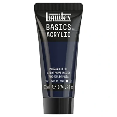 Afbeelding van Liquitex 8870496​ Basics acrylverf Prussian Blue Hue, 22 ml tube, lichtecht, waterbestendig, voor het schilderen en decoreren van hout, metaal, keramiek, kunststof, canvas