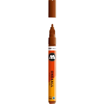 Afbeelding van Molotow ONE4ALL 2mm Acryl Marker Bruin Geschikt voor vele oppervlaktes zoals canvas, hout, steen, keramiek, plastic, glas, papier, leer...