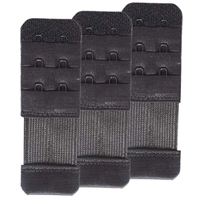 Afbeelding van SAMGU beha extenders voor dames, 2 haken, 3 4 5 6 zachte rekbare rug verlengband, haak 1/2 inch, zwarte kleur, one size