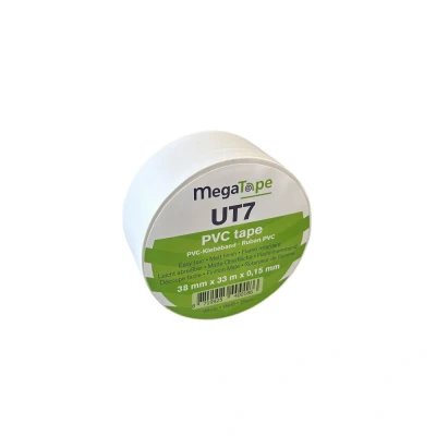 Afbeelding van Megatape UT7 PVC Tape 38mm X 33mtr. Wit. Wit (4 Rollen)