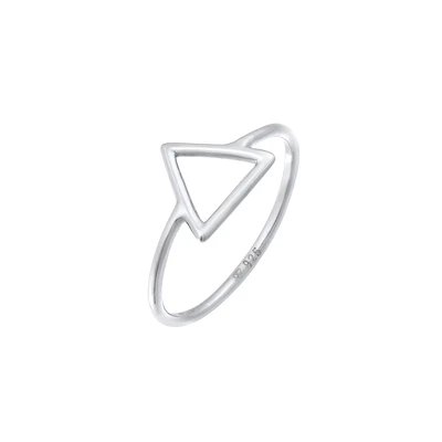 Afbeelding van Elli Triangle GEO Ring, Dames, Maat: 54, Silber