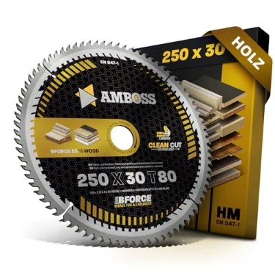 Afbeelding van HM cirkelzaagblad 250x30 Z80 wisseltand voor hout Super fijne snede. AMBOSS WERKZEUGE® zaagblad 250 mm comp. Dewalt DWE 7492 Holzkraft ST 1 Ferm TSM1033. Holzmann. Atica. Bernardo. Scheppach