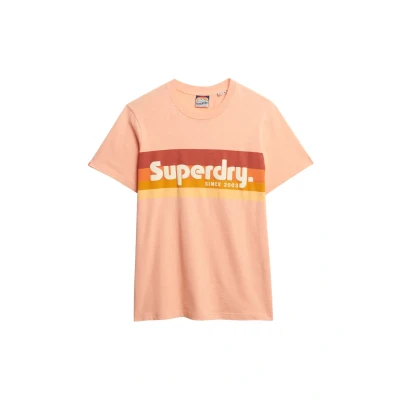 Afbeelding van Superdry Tshirt print, Heren, Maat: XXL, Papaya punch pink slub